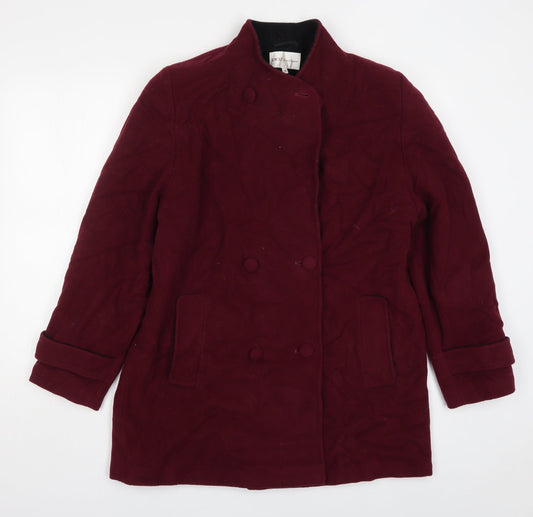 Womens UK Size 16 EWM Red Pea Coat