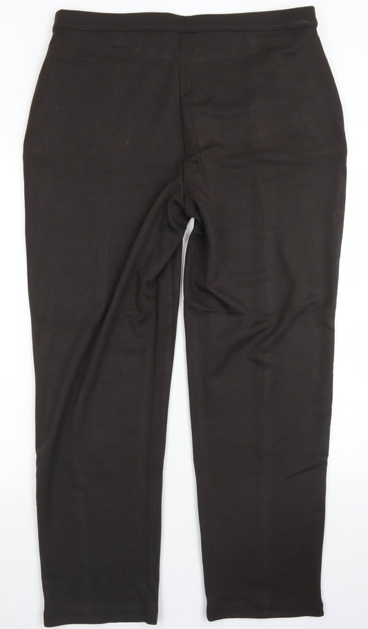 Classic Womens Brown Polyester Dress Pants Trousers Size 18 L27 in Regular