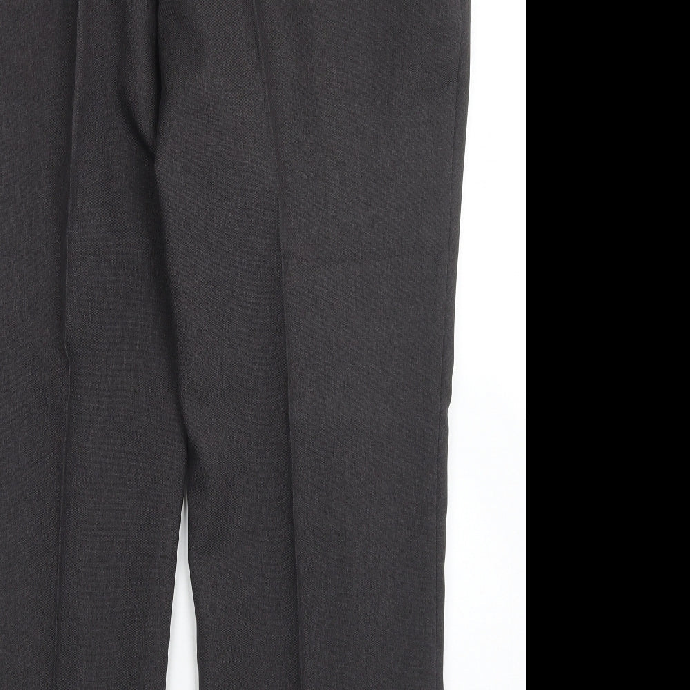 Preworn Mens Brown Polyester Dress Pants Trousers Size 42 in L27 in Regular Hook & Eye