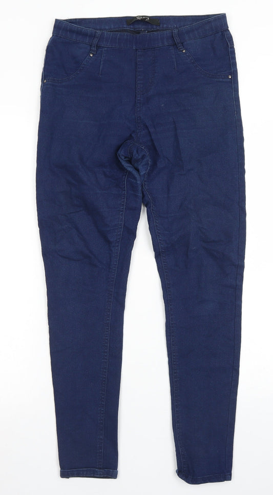 Additional front view of Select women’s blue cotton jegging jeans, size UK 8, 27-inch leg regular