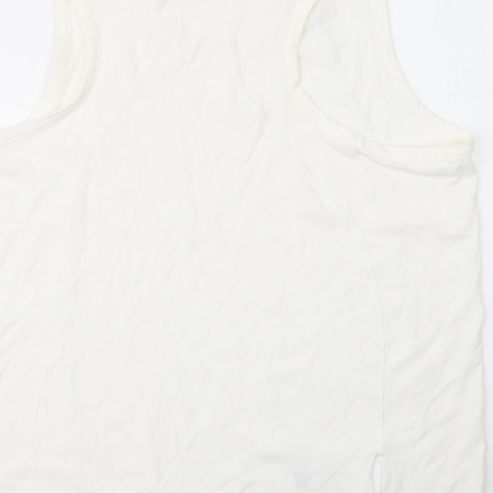 Oxlayne Mens White Cotton Basic Tank Size XL Round Neck