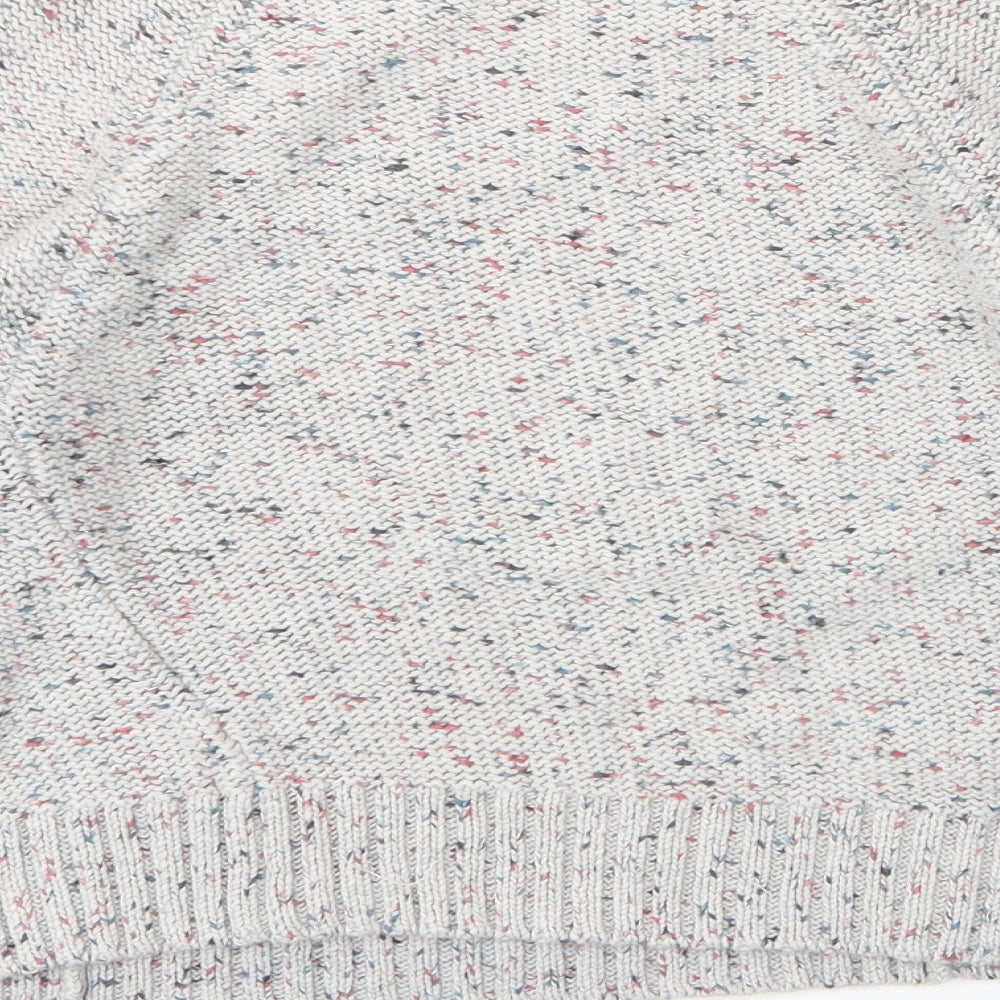 Gormon Womens Grey Round Neck Cotton Pullover Jumper Size 10