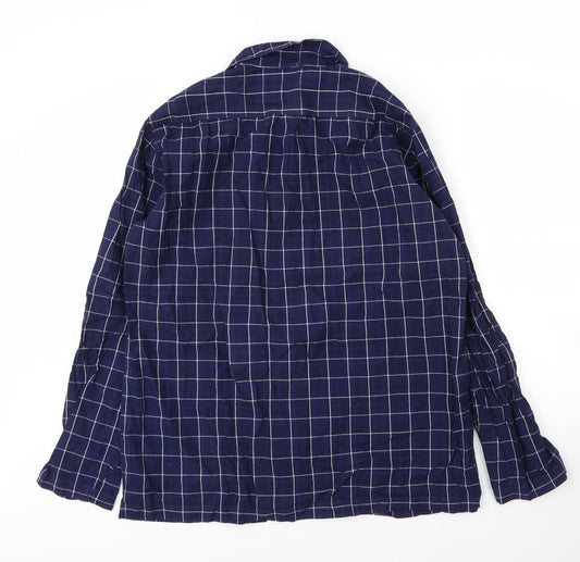 Mens UK Size M H&M Blue Button-Up Long Sleeve Casual Shirt