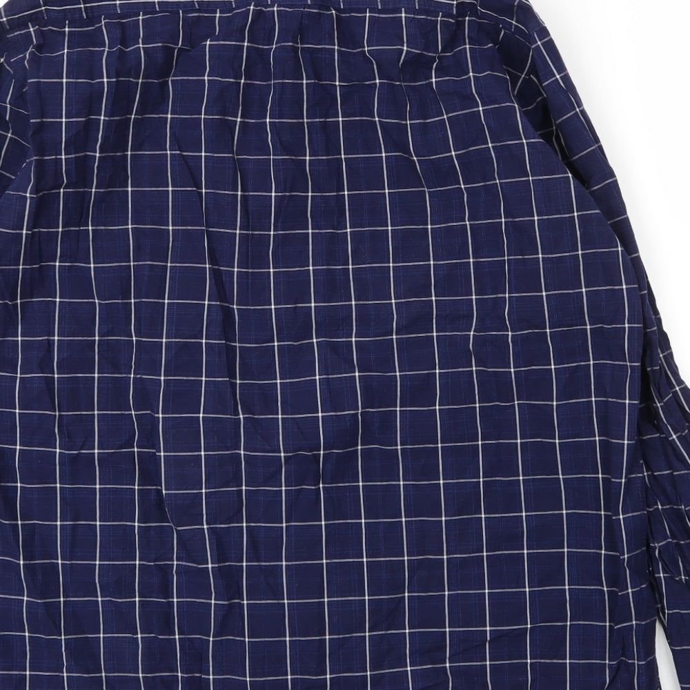 Mens UK Size M H&M Blue Button-Up Long Sleeve Casual Shirt
