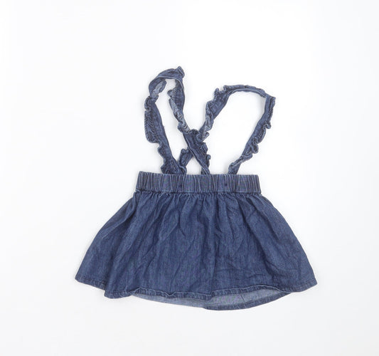Matalan Girls Blue Cotton A-Line Skirt Size 9-12 Months