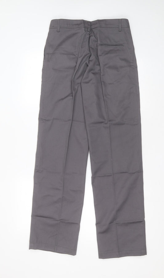 ashdan Mens Grey Polyester Trousers Size 30 in L31 in Regular Zip