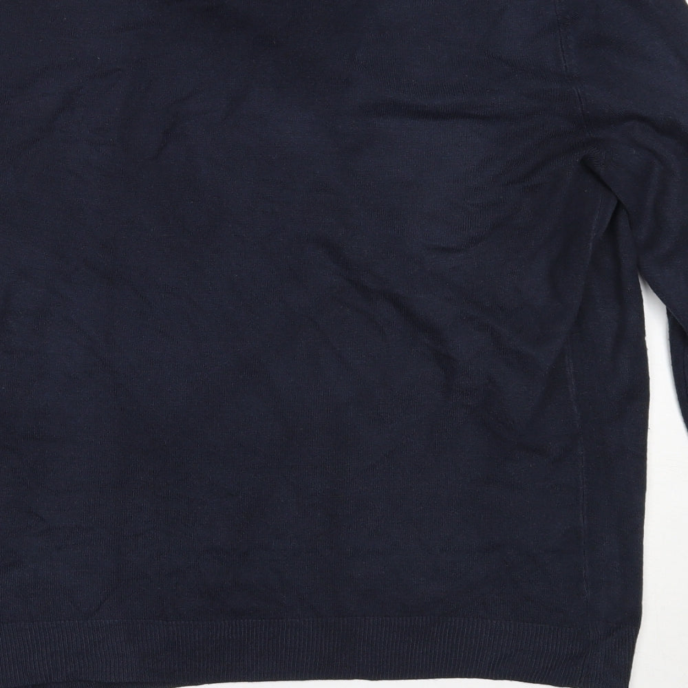 Burton Mens Blue V-Neck Acrylic Pullover Jumper Size M