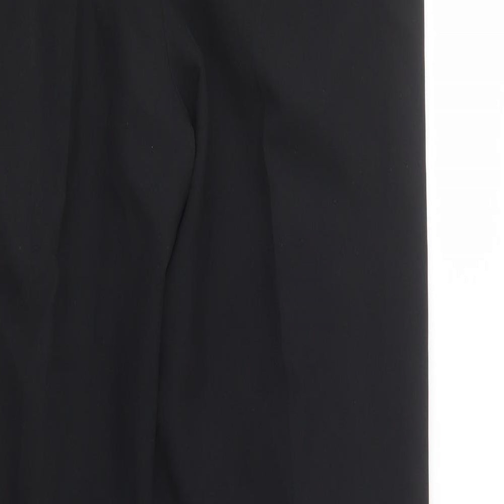 Brand and care label for Marks & Spencer men’s black polyester dress pants trousers, size 30, 31-inch leg regular button