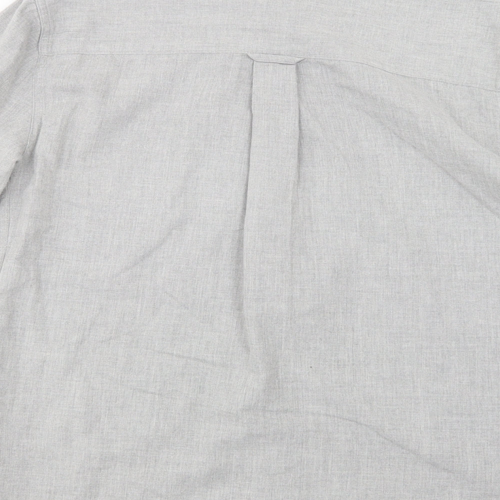 Mens UK Size S Topman Grey Button-Up Long Sleeve Casual Shirt