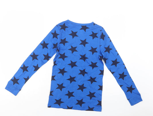 F&F Boys Blue Geometric Cotton Pyjama Top Size 11-12 Years - Star Print