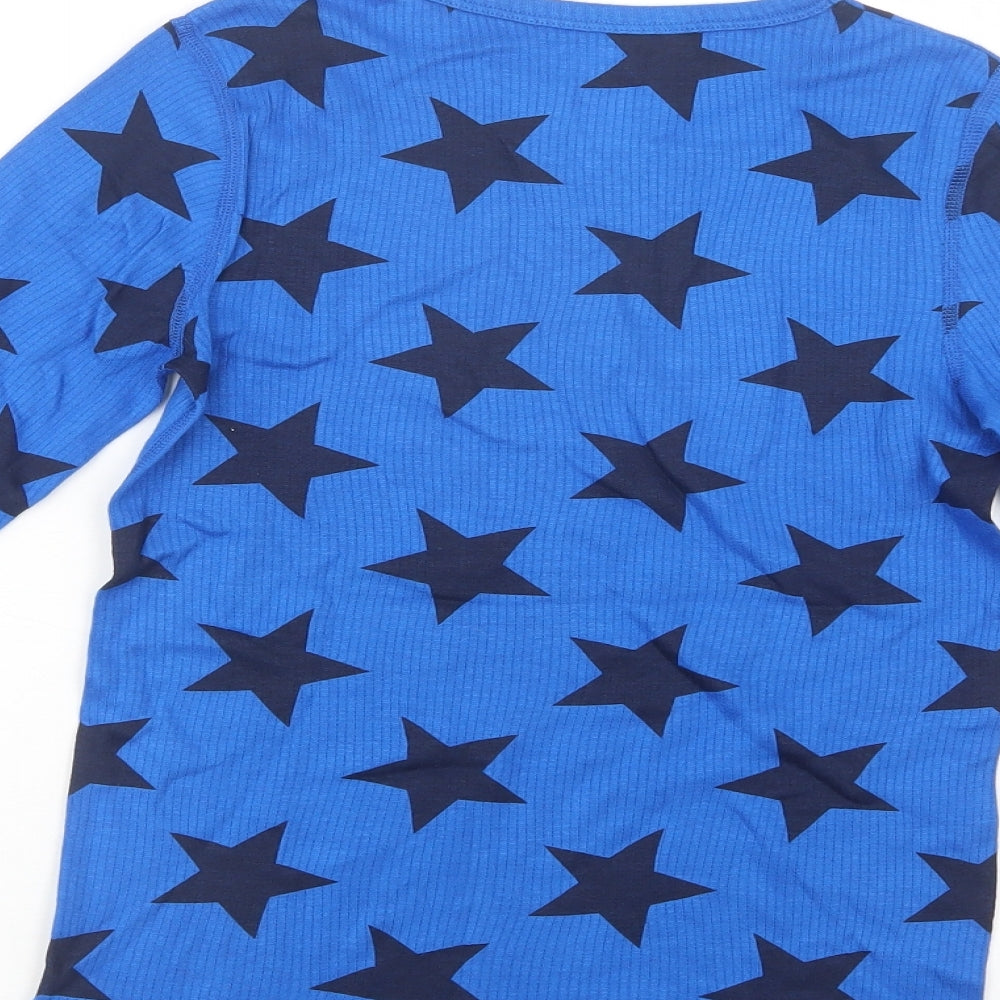 F&F Boys Blue Geometric Cotton Pyjama Top Size 11-12 Years - Star Print