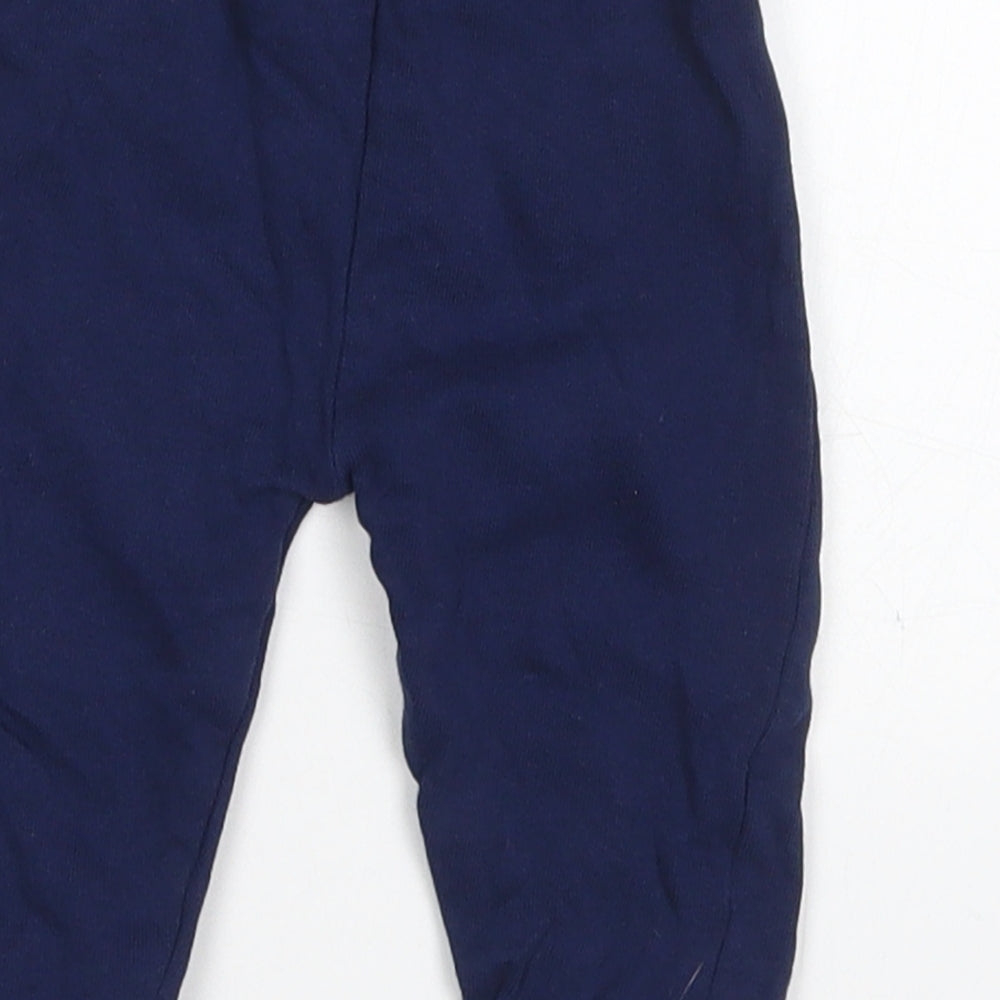 M&Co Baby Blue Cotton Sweatpants Trousers Size 3-6 Months Drawstring