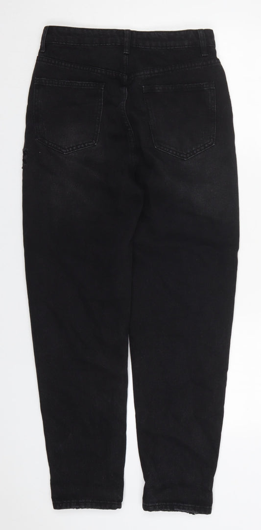 SheIn Womens Black Cotton Mom Jeans Size S L26.5 in Regular Button