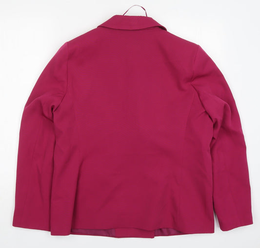 Back view of TU women’s pink polyester jacket suit jacket, size UK 14
