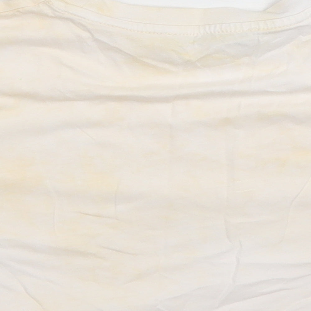 Womens UK Size 8 Nasty Gal Yellow Cropped T-Shirt