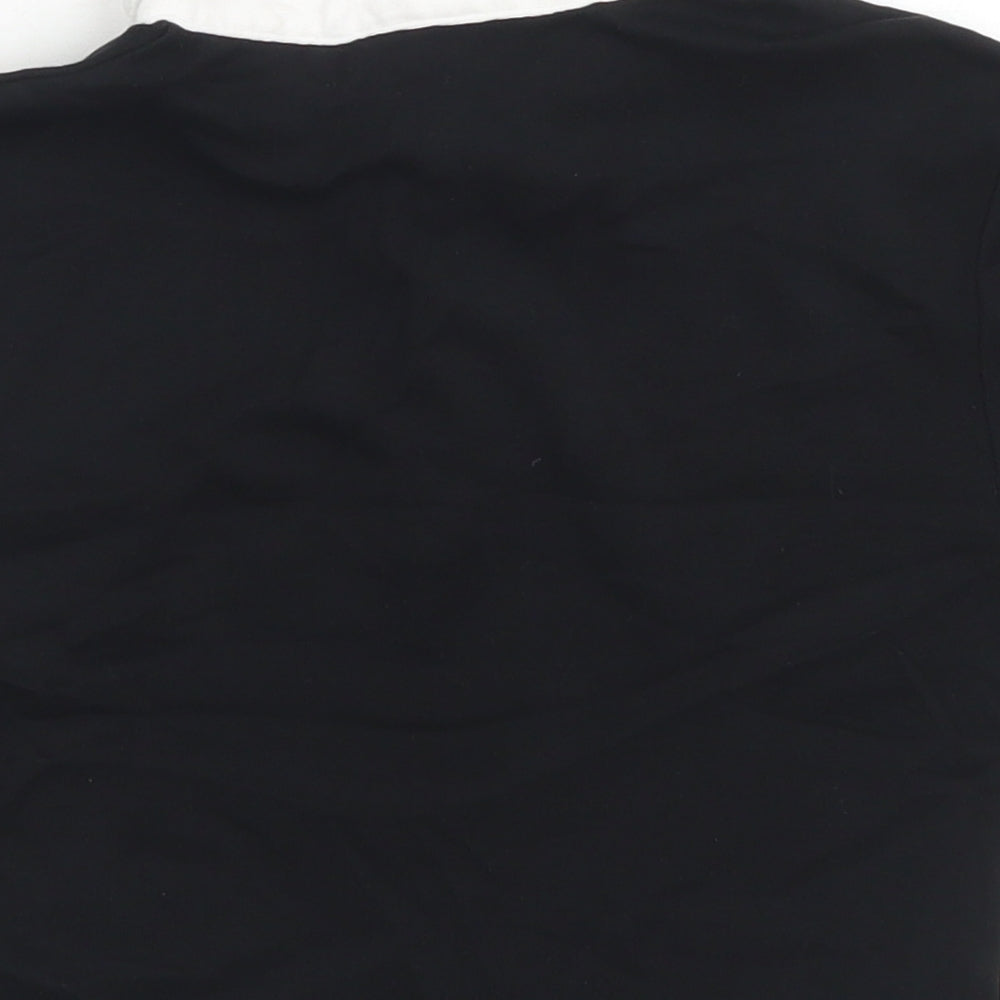 Womens UK Size S Divided Black Cropped Polo