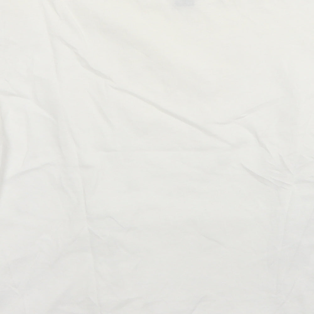 915 Generation Girls White Cotton Basic T-Shirt Size 14-15 Years Crew Neck - Lace up front