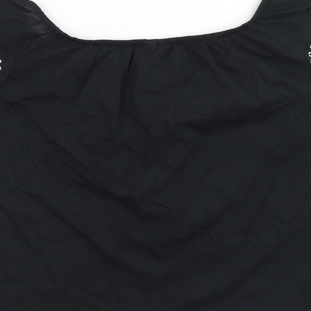 Womens UK Size XS H&M Black Basic T-Shirt