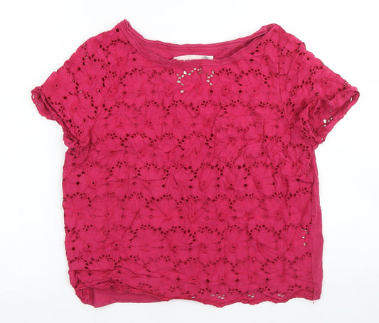 Additional front view of Falmer Heritage women’s pink cotton basic t-shirt, size UK 10, round neck