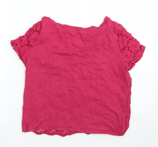 Falmer Heritage Womens Pink Cotton Basic T-Shirt Size 10 Round Neck