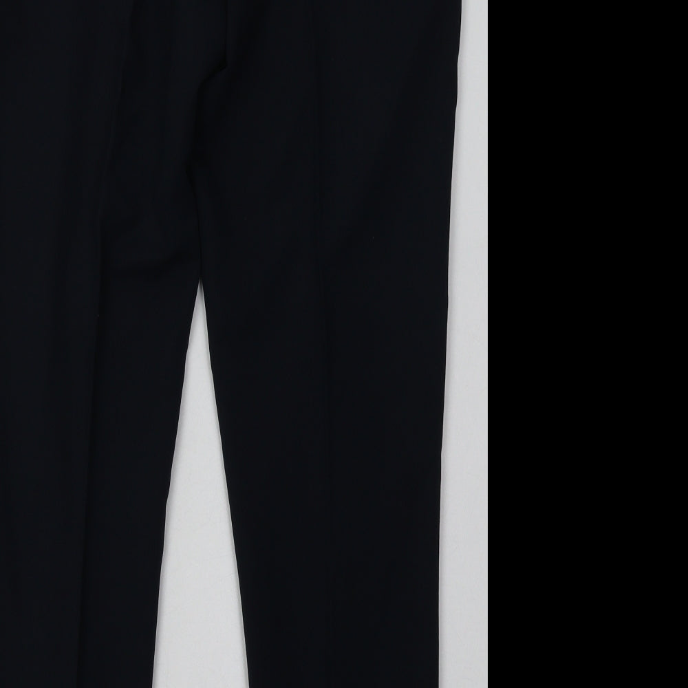 Topshop Womens Blue Polyester Trousers Size 10 L30 in Regular Hook & Eye