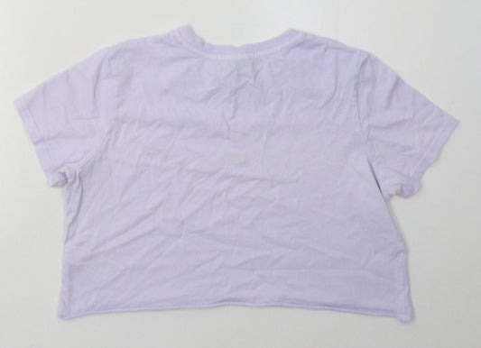 Womens UK Size 8 Topshop Purple Cropped T-Shirt