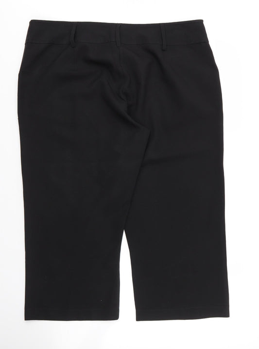 Womens UK Size 20 XE Regular Fit Capri Black Trousers