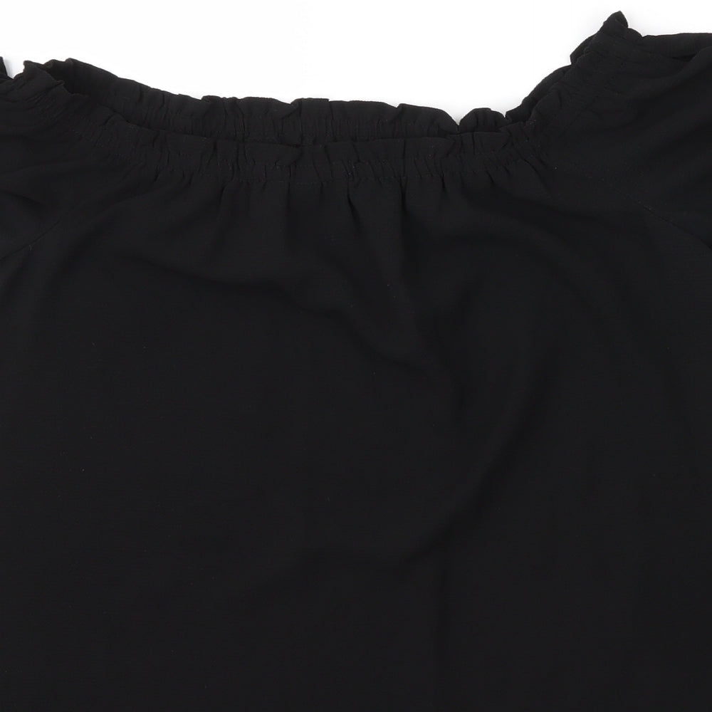 Womens UK Size 8 Dorothy Perkins Black Basic Blouse