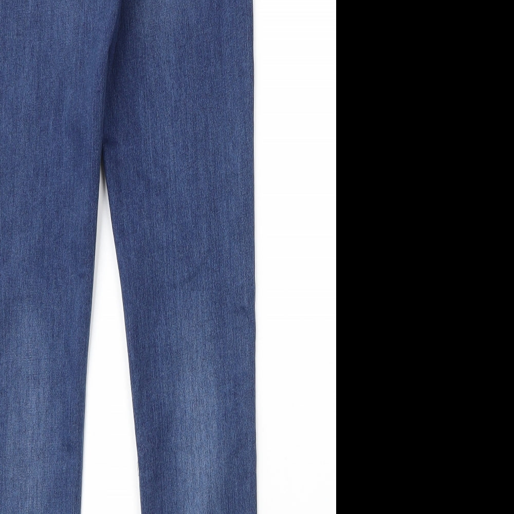 Farfallina Girls Blue Cotton Skinny Jeans Size L L27 in Regular Zip - Pearls