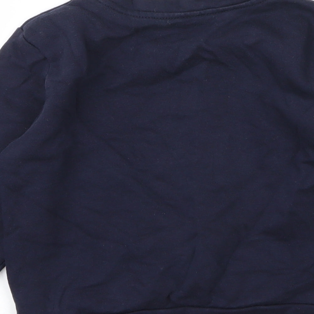 George Boys Blue Round Neck Cotton Pullover Jumper Size 3 Years