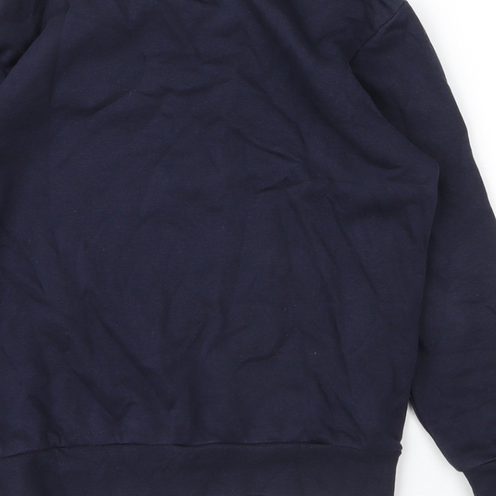 George Boys Blue Round Neck Cotton Pullover Jumper Size 7 Years