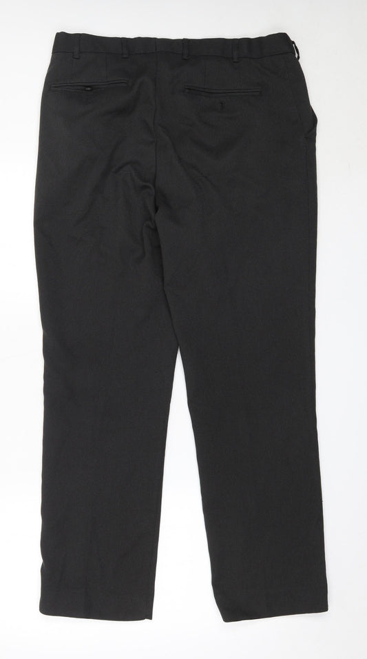 Matalan Mens Grey Polyester Trousers Size 34 in L31 in Regular