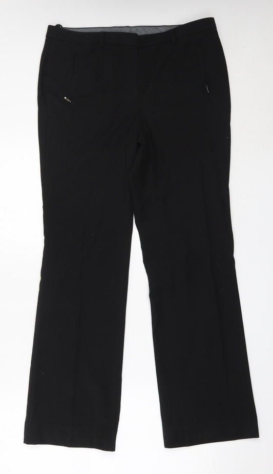 Womens UK Size 12 Marks and Spencer Regular Fit Black Trousers