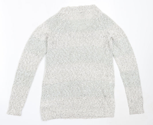 TU Womens Grey Round Neck Cotton Pullover Jumper Size 8