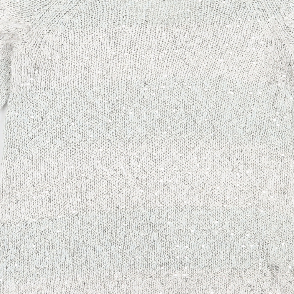 TU Womens Grey Round Neck Cotton Pullover Jumper Size 8