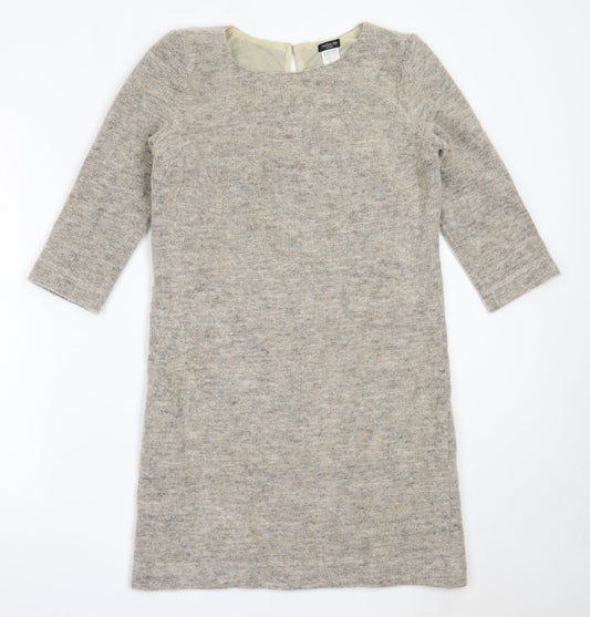 Additional front view of La Redoute women’s beige polyester jumper dress, size UK 8, round neck