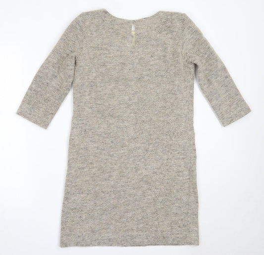 La Redoute Womens Beige Polyester Jumper Dress Size 8 Round Neck