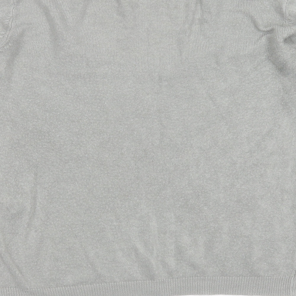 Primark Womens Grey V-Neck Acrylic Pullover Jumper Size S