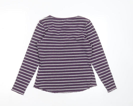 Womens UK Size 10 WRAP Purple Basic T-Shirt