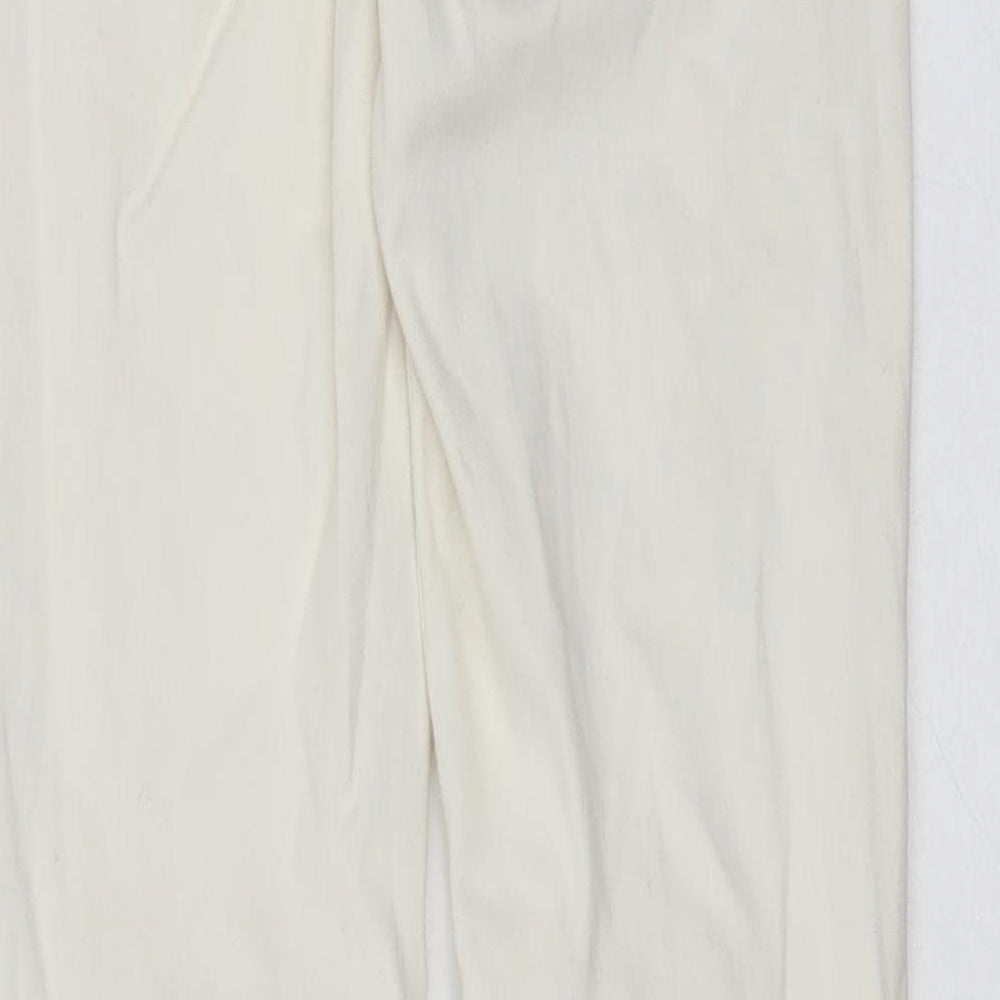 Glamorous Womens White Cotton Skinny Jeans Size XS L30 in Extra-Slim Zip