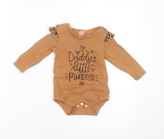 SheIn Girls Brown Cotton Babygrow One-Piece Size 12 Months - daddys little princess