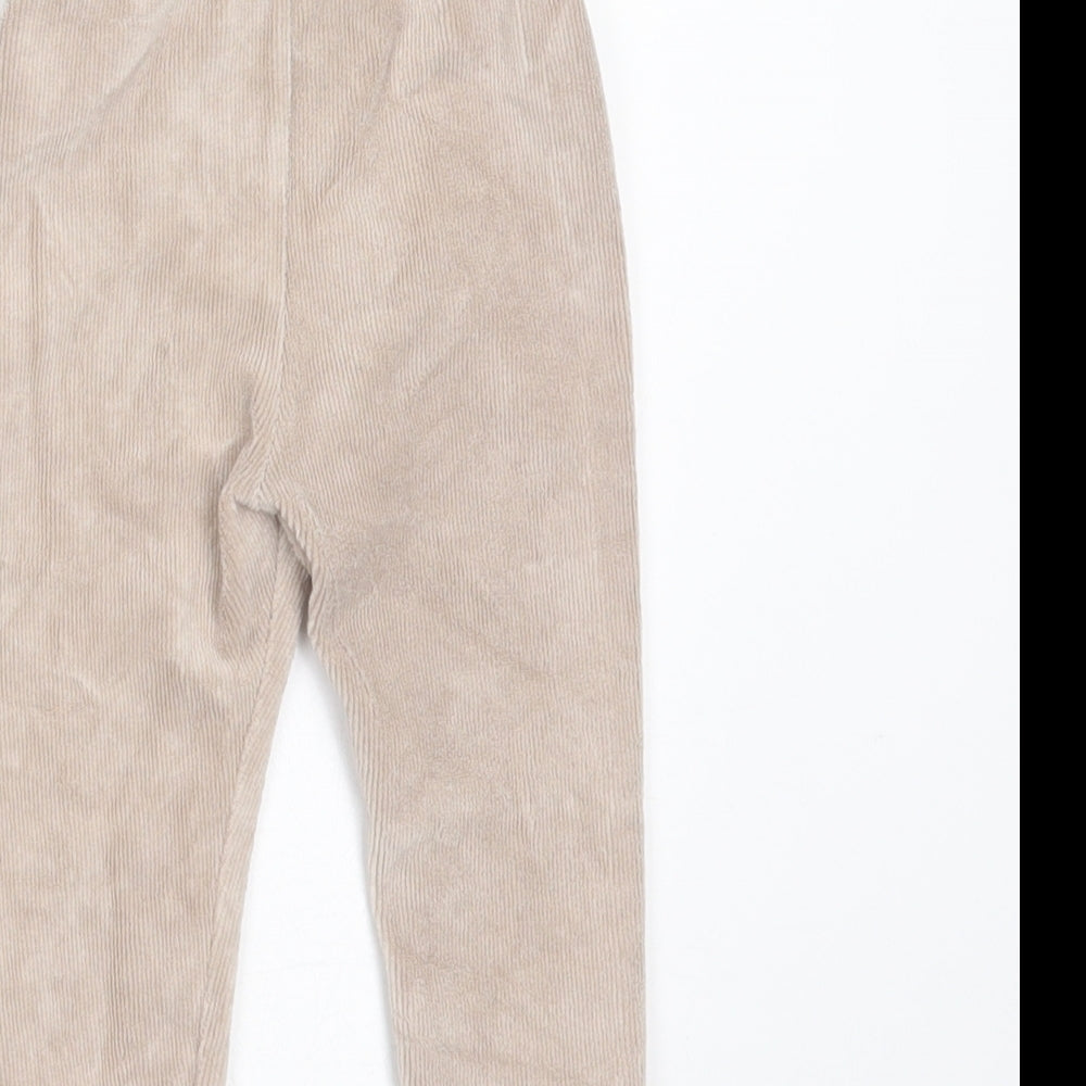 Preworn Baby Beige Cotton Trousers Size 9 Months - leggings