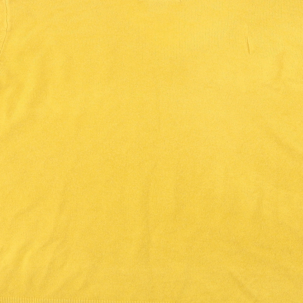 Primark Womens Yellow V-Neck Acrylic Pullover Jumper Size S