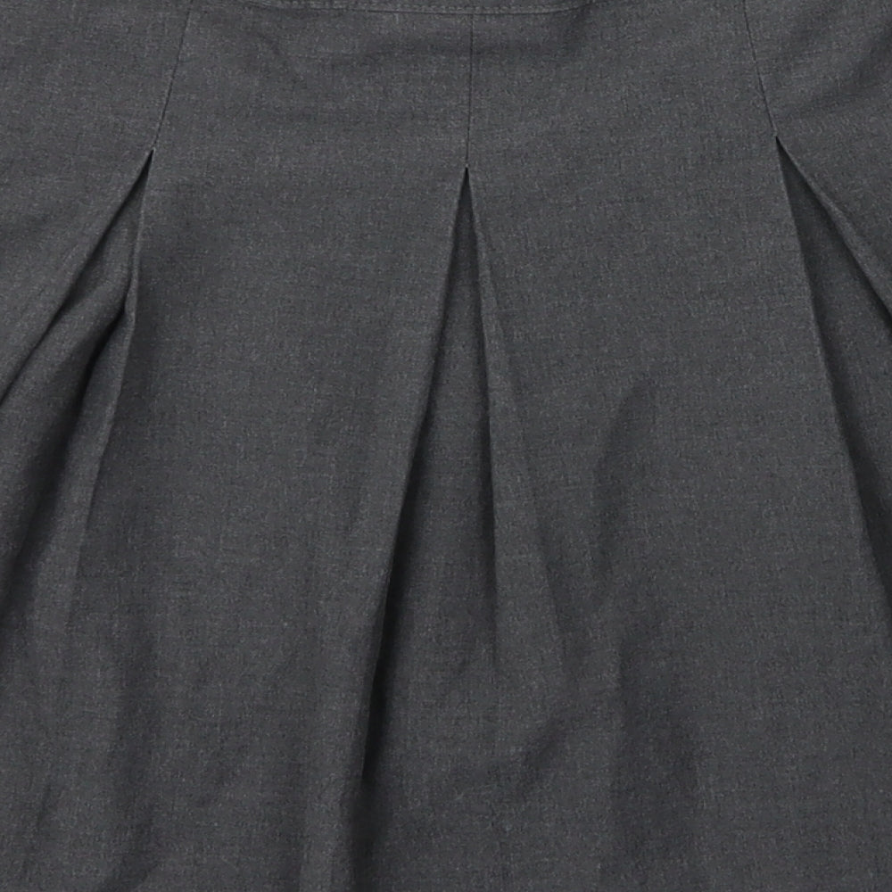 Very Girls Grey Viscose Pleated Skirt Size 11 Years Regular Zip