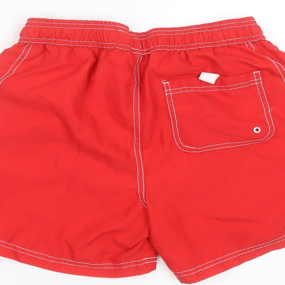 URBAN SPIRIT Mens Red Polyester Bermuda Shorts Size S Regular Drawstring - swim short