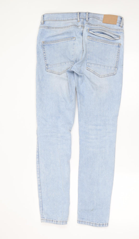 Burton Mens Blue Cotton Skinny Jeans Size 32 in L32 in Regular Zip