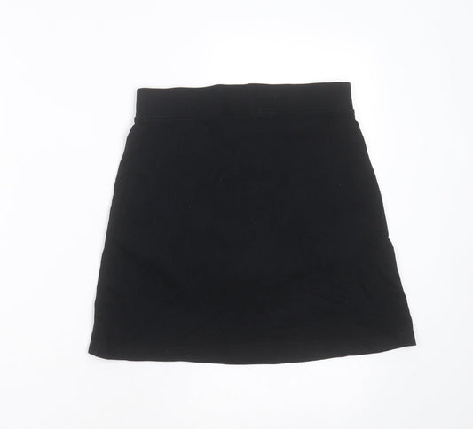 George Girls Black Cotton Mini Skirt Size 13-14 Years Regular