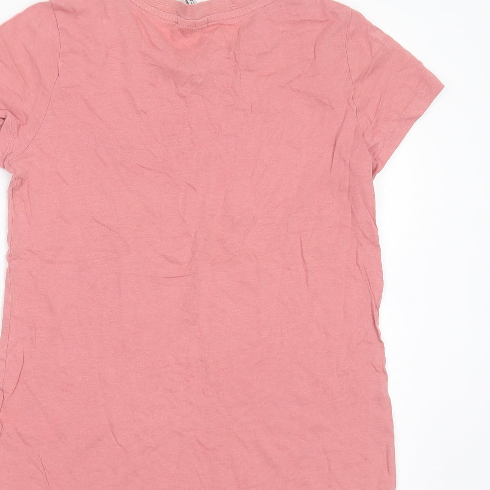 Primark Womens Pink Cotton Basic T-Shirt Size XS Round Neck