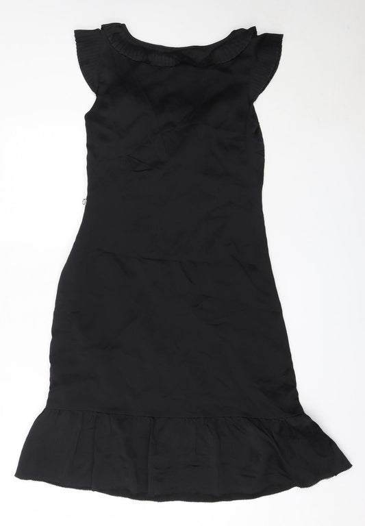 Monsoon Womens Black Polyester Shift Size 10 Round Neck