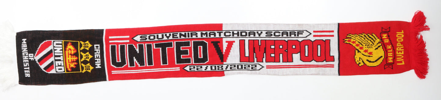 Preworn Mens Red Acrylic Scarf One Size - liverpool manchester united